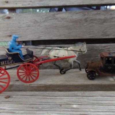 LOT 327  CAST POLICE CHIEF AND VEHICLE