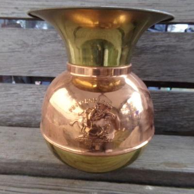 LOT 336  COPPER & BRASS SPITTOON