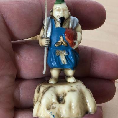 D5: Vintage Numbered Oriental Chinese Plastic Figurines Statues Set of 7