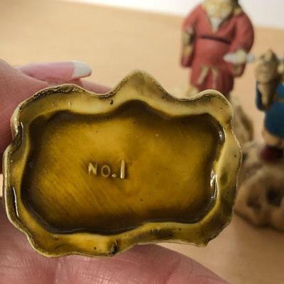 D5: Vintage Numbered Oriental Chinese Plastic Figurines Statues Set of 7
