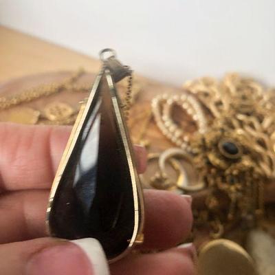 D11: Large Collection of Gold-tone Costume Jewelry