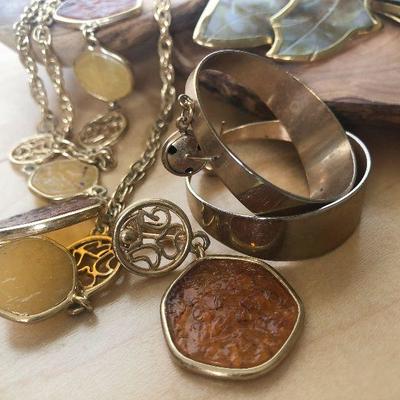 D11: Large Collection of Gold-tone Costume Jewelry