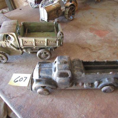 G-10  CAST IRON DUMP TRUCK AND FIRETRUCK