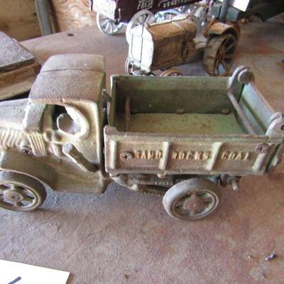 G-10  CAST IRON DUMP TRUCK AND FIRETRUCK