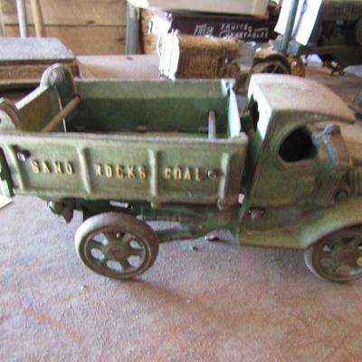 G-10  CAST IRON DUMP TRUCK AND FIRETRUCK