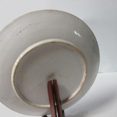 Lot 20 - Vintage Blue and White Porcelain Plate Love Birds Scalloped Edge 10" 