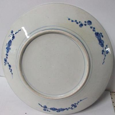 lot 23 - Vintage Large Blue and White Porcelain Plate Country Landscape 18