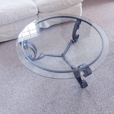 Round Glass Table on iron base