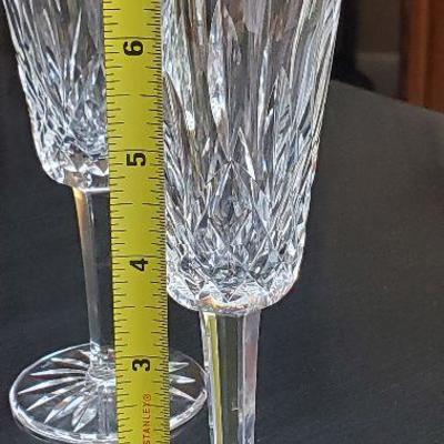 Set of 9 Waterford Listmore Crystal Champagne Glasses - matching set all excellent condition.