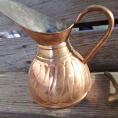 LOT 267  BOOT REMOVER & COPPER COLORED PITCHER