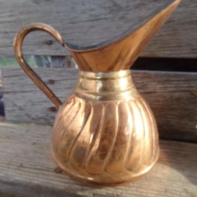 LOT 267  BOOT REMOVER & COPPER COLORED PITCHER