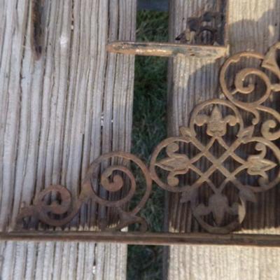 LOT 269   IRON BRACES AND CAST MATCH HOLDER