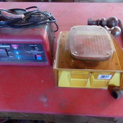 WS-23  BATTERY CHARGER, BRAKE LIGHT AND HITCH BALLS