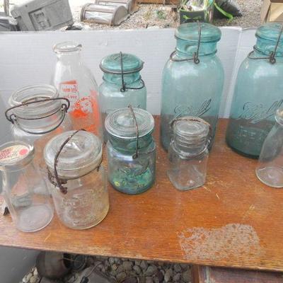 LOT 271  OLD JARS AND BOTTLES