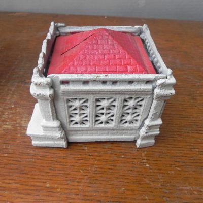 LOT 284  TWO CAST IRON COIN BANKS