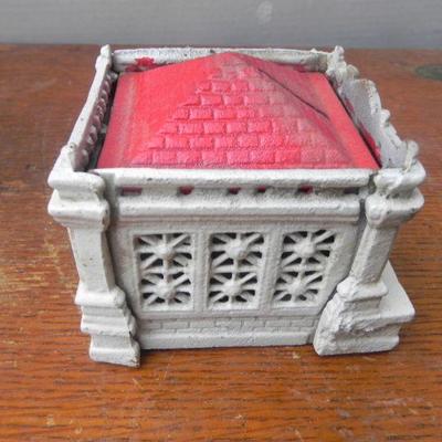 LOT 284  TWO CAST IRON COIN BANKS