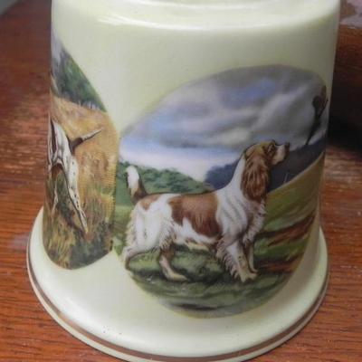 LOT 283  WOODEN DUCK AND PORCELAIN BELL