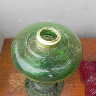 LOT 282  TWO GLASS OIL LAMPS