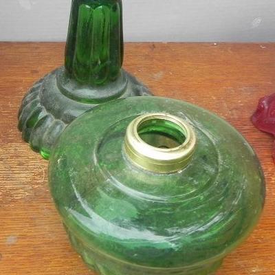 LOT 282  TWO GLASS OIL LAMPS