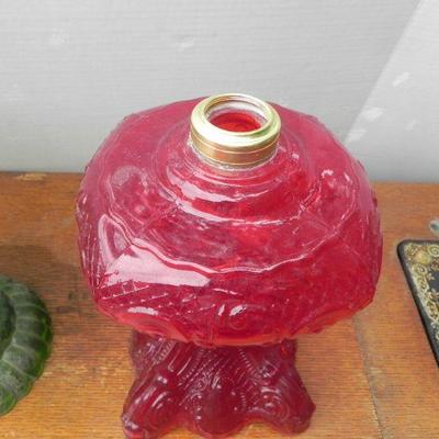 LOT 282  TWO GLASS OIL LAMPS