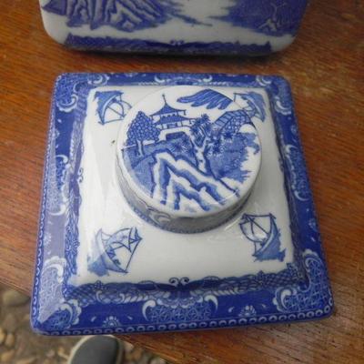 LOT 256  TEAPOT AND CANISTER