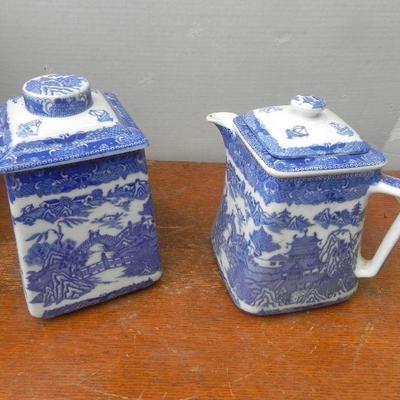 LOT 256  TEAPOT AND CANISTER
