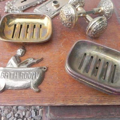 LOT 248  ORNATE DOOR HARDWARE AND BRASS SIGNS