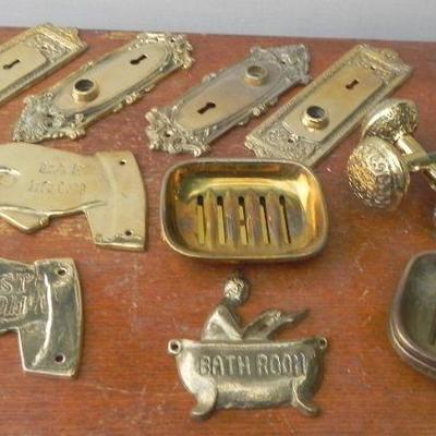 LOT 248  ORNATE DOOR HARDWARE AND BRASS SIGNS