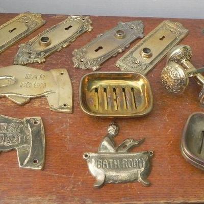 LOT 248  ORNATE DOOR HARDWARE AND BRASS SIGNS