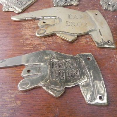 LOT 248  ORNATE DOOR HARDWARE AND BRASS SIGNS