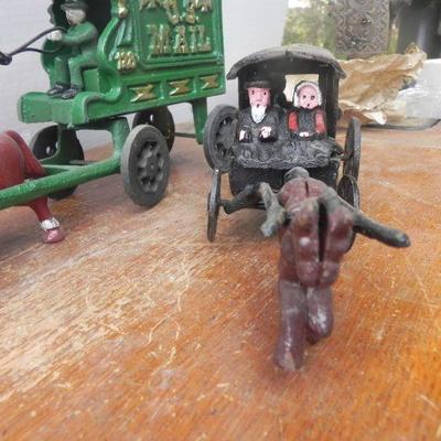 LOT 241  HORSE DRAWN CAST IRON TOYS