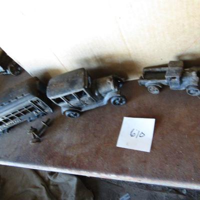 G-22  THREE CAST IRON VEHICLES