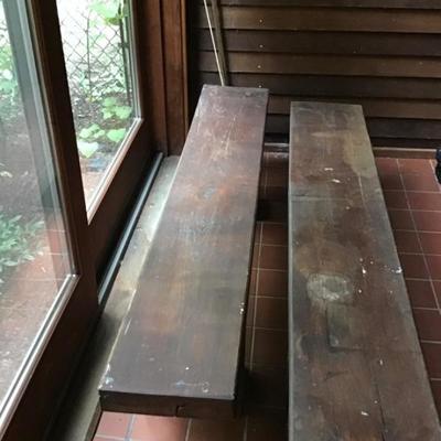 245 Pair of Thick Wooden Benches