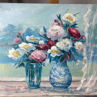 251 Lot of 3 Original Floral Oil Painting by Jean Ranney Smith