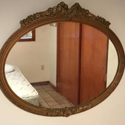 260. Vintage Oval Gold Mirror