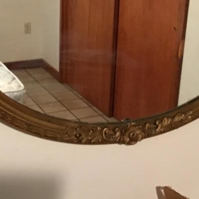 260. Vintage Oval Gold Mirror