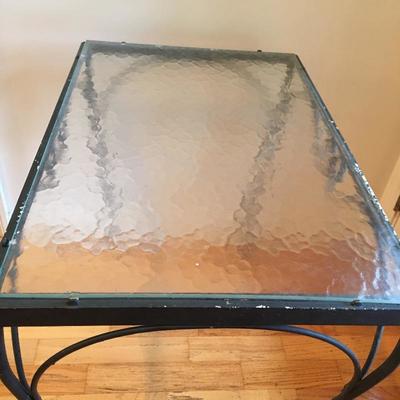 Lot 14 - Iron & Glass Table & Candleholder 