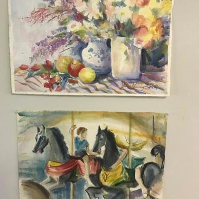 294 Pair of Watercolor by Jean Ranney Smith