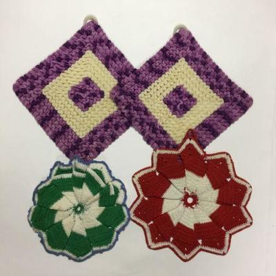 4 Vintage Pot Holder Trivets