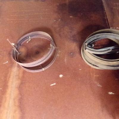 WS-54  LARGE BAND SAW BLADES AND NUT AND BOLT BINS