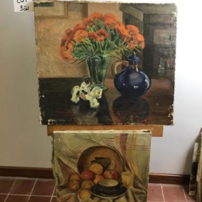 321:  Two Original Still Life Oil Paintings By Mildred Ranney