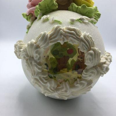 Vintage Sugar Egg Easter Scene