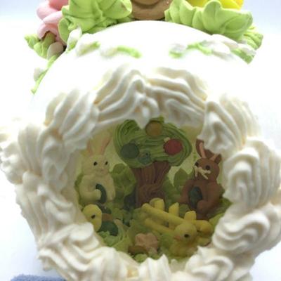 Vintage Sugar Egg Easter Scene