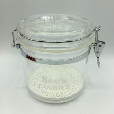 See's Candy Lidded Canister & Fall Decor