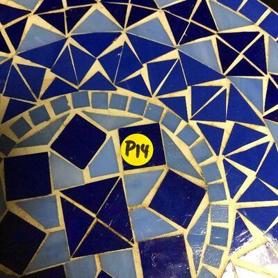 P14: Blue Mosaic Side Table/Plant Stand