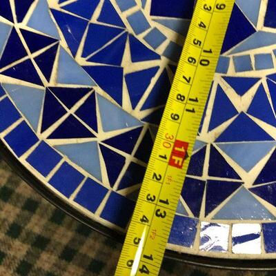 P14: Blue Mosaic Side Table/Plant Stand