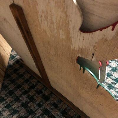 P16: Custom Wood Santa Sleigh & Reindeer Yard Art