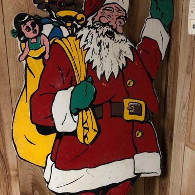P17:  Large Wood Carved Santa