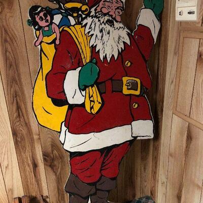 P17:  Large Wood Carved Santa