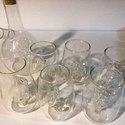CL9: Hand Blown Mini-Decanter and Shot Glasses